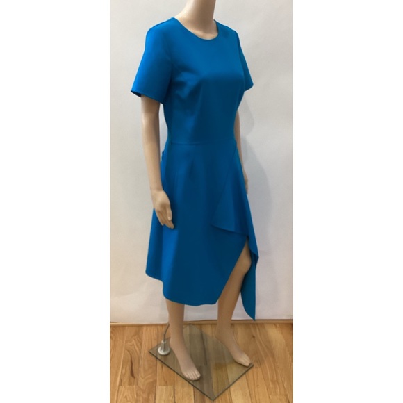 OSCAR DE LA RENTA ASYMMETRIC WOOL BLEND DRESS SZ 8 - Picture 3 of 6